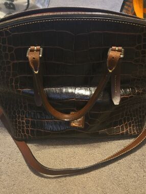 Dooney & Bourke  Brown Croc-Embossed Purse